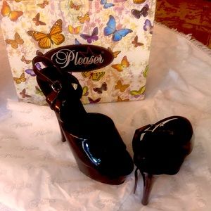 Open toe black stilettos